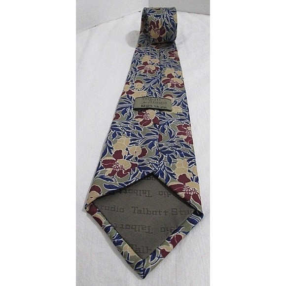 Talbott Studio for Mark Shale Tie Silk Floral Handsewn Made In U.S.A - Picture 7 of 7